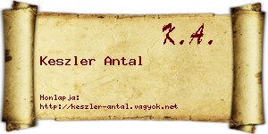 Keszler Antal névjegykártya